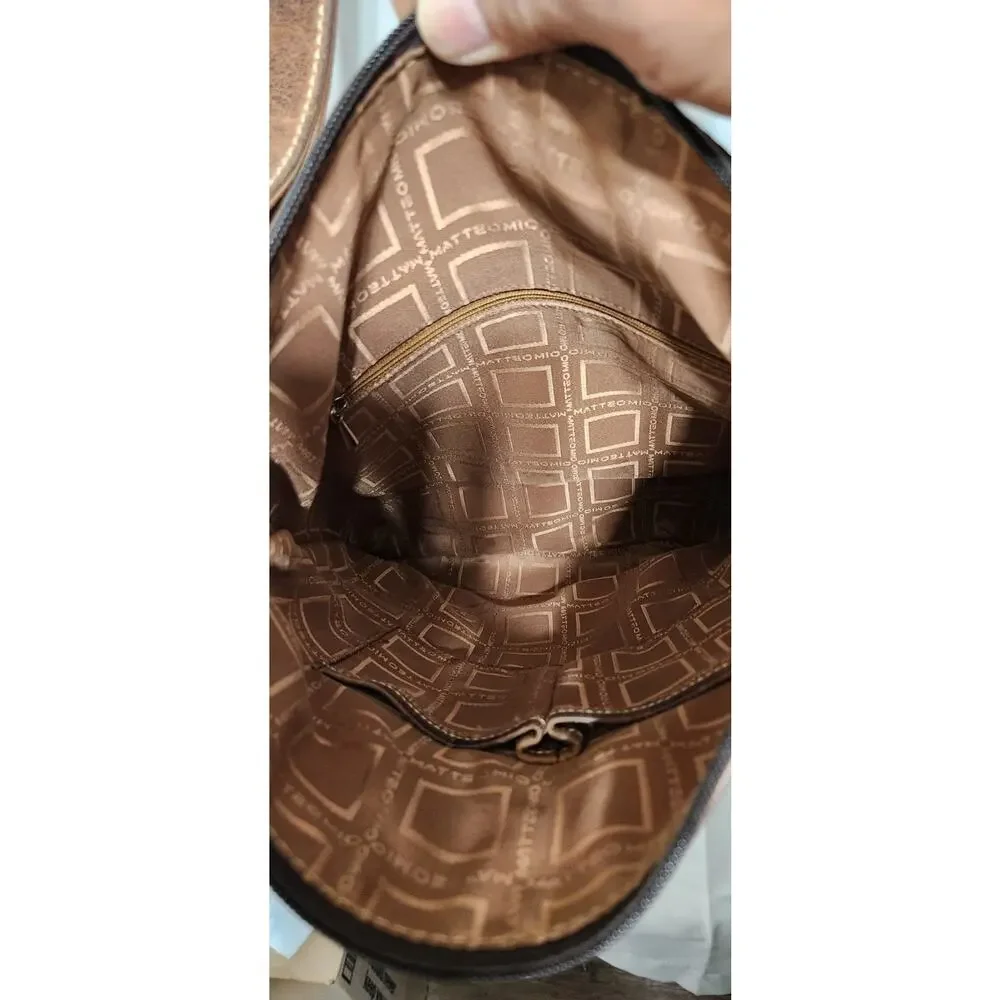MATTEO MIO‎ BY SALAMA VTG Y2K RUSTIC LEATHER SATCHEL BAG